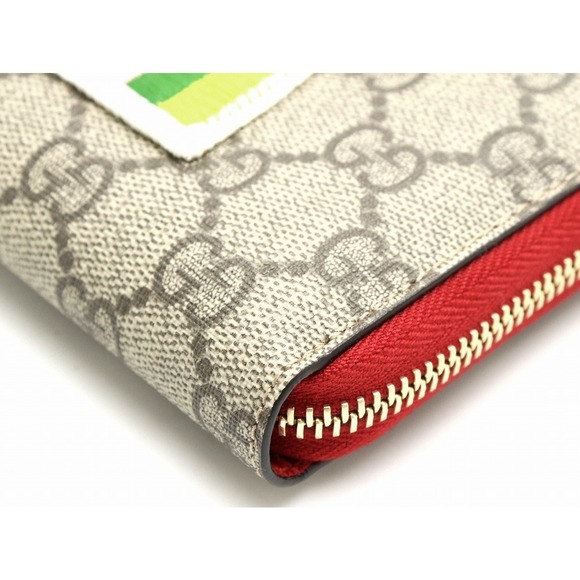 Gucci GG Supreme Long Wallet LOVE Rainbow Leather Khaki - Picture 3 of 9